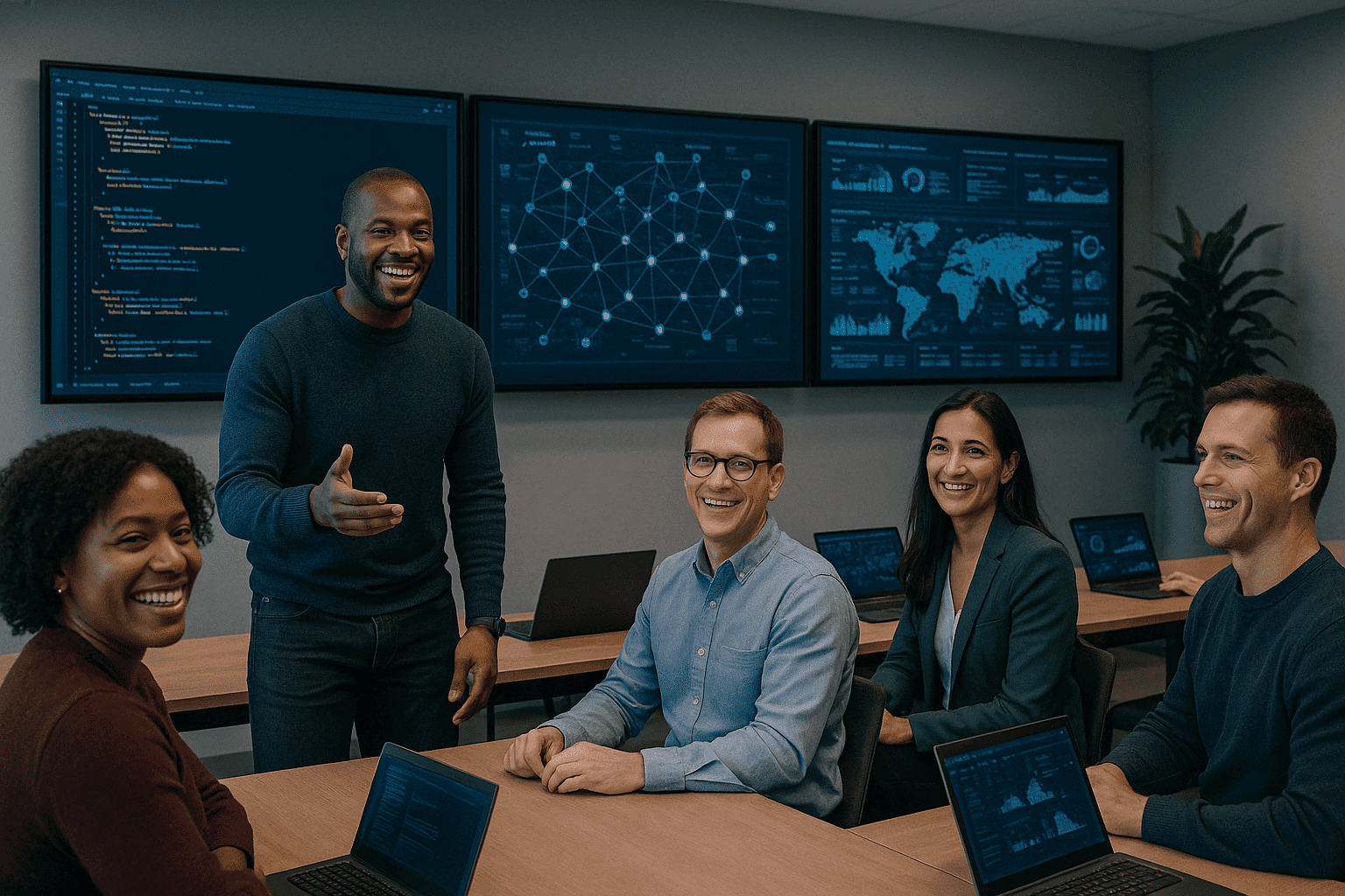 African business team collaborating